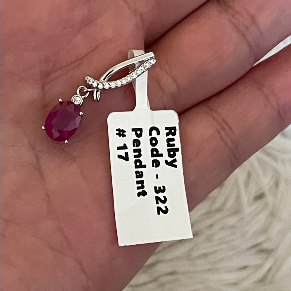 Natural Ruby Pendant in 925 Sterling Silver - Picture 7 of 8